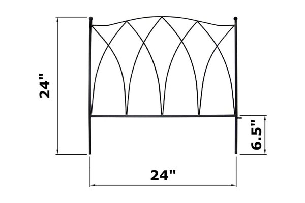 24 inç x 10 ft Dekoratif Bahçe Sınırı Hayvan Bariyeri Tel Çit Paneli